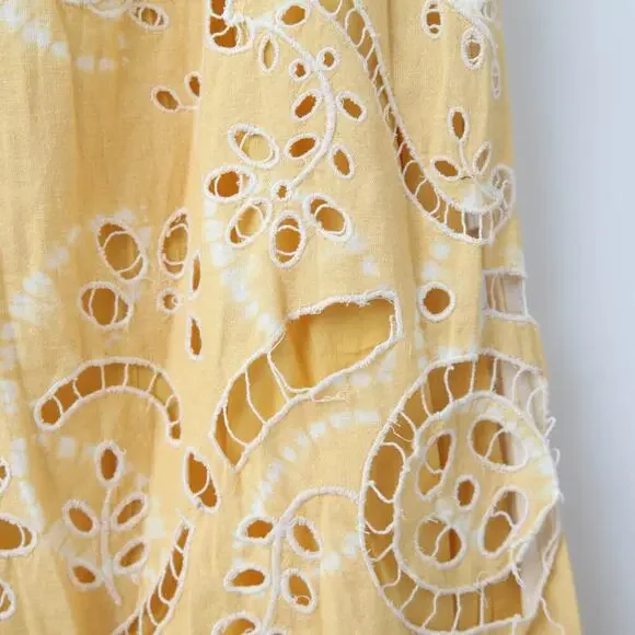 Sea New York Liat Embroidery Yellow Dress - Size 12 - Picture 8 of 9